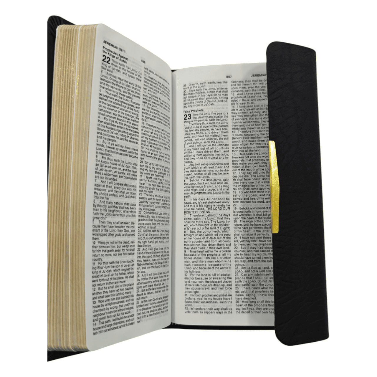 KJV Checkbook Bible, Black Bonded Leather with Snap-Flap Closure - Compact King James Version Holy Bible, Red Letter Edition for Portable Devotion (ISBN: 9780718003272)