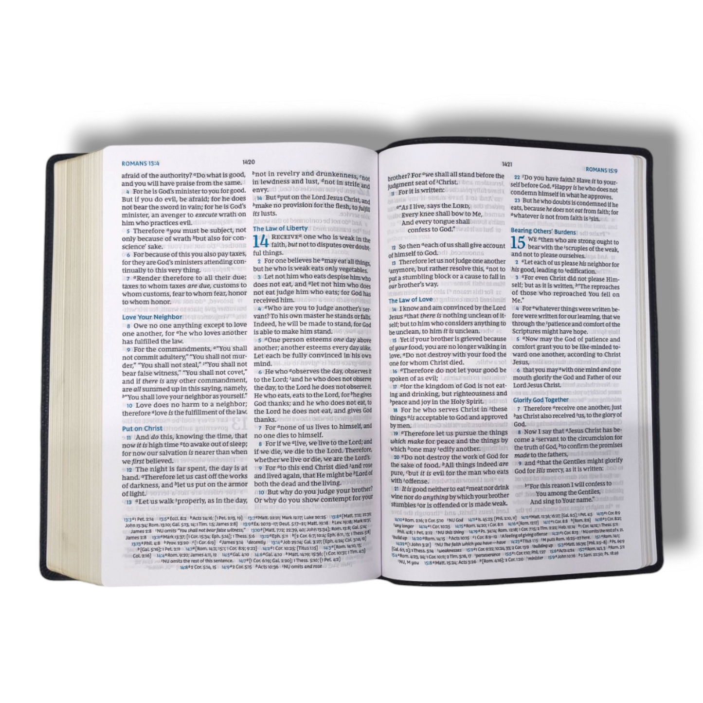 NKJV Large Print Verse-by-Verse Reference Bible: Maclaren Series in Black Leathersoft | Comfort Print