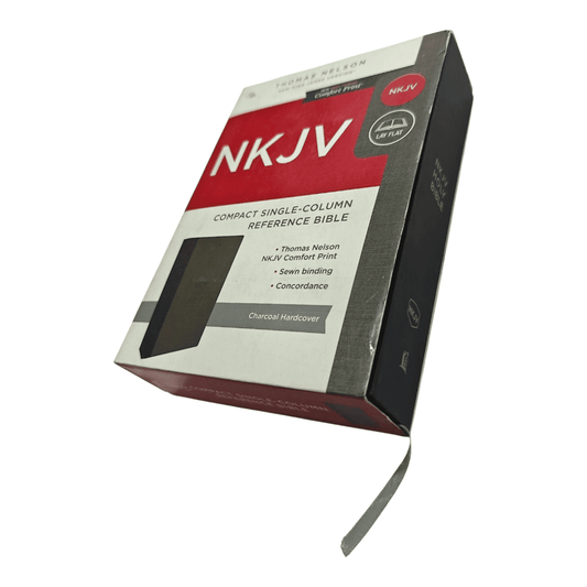NKJV Compact Single-Column Reference Bible, Hardcover Gray, Comfort Print - Portable New King James Version Holy Bible for Deeper Study and Travel (ISBN: 9780785218166)