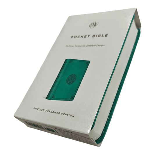 ESV Pocket Bible, TruTone Turquoise with Emblem Design - Smallest Complete English Standard Version Holy Bible for On-the-Go Reading and Memorization (ISBN: 9781433581687)