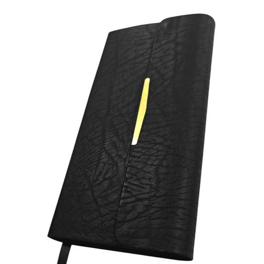 KJV Checkbook Bible, Black Bonded Leather with Snap-Flap Closure - Compact King James Version Holy Bible, Red Letter Edition for Portable Devotion (ISBN: 9780718003272)