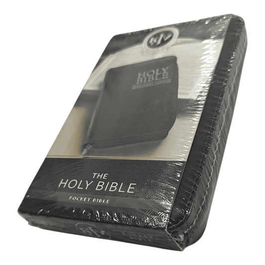 KJV Pocket Bible, Black Imitation Leather with Zippered Closure - Compact King James Version Holy Bible, Red Letter Edition for Portable Devotion (ISBN: 9781432100025)