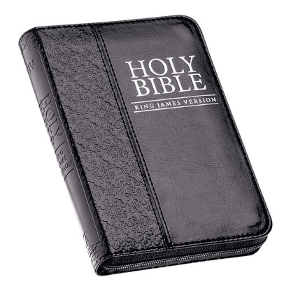 KJV Pocket Bible, Black Imitation Leather with Zippered Closure - Compact King James Version Holy Bible, Red Letter Edition for Portable Devotion (ISBN: 9781432100025)