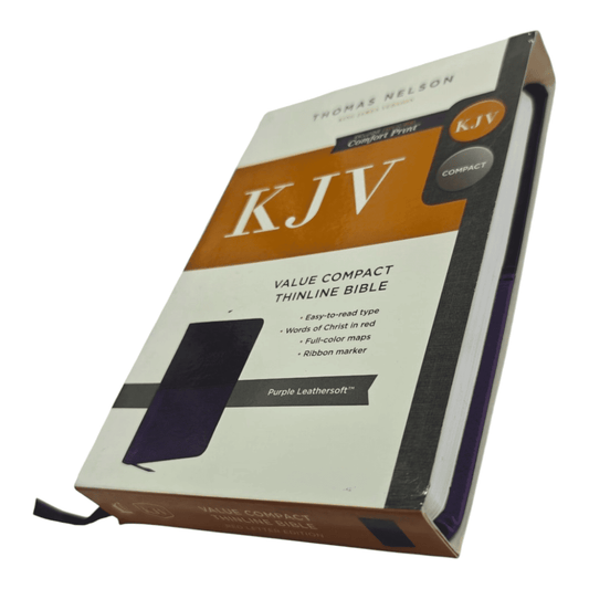 KJV Value Compact Thinline Bible, Leathersoft Black, Red Letter Edition - Affordable Portable King James Version with Study Aids (ISBN: 9780718098032)