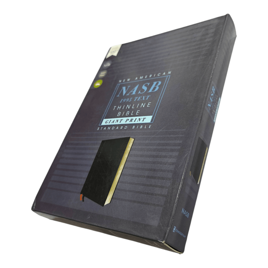 NASB Thinline Bible, Giant Print, Bonded Leather Black, Red Letter Edition - Portable New American Standard Bible, 1995 Text, Comfort Print for Easy Reading (ISBN: 9780310451075)