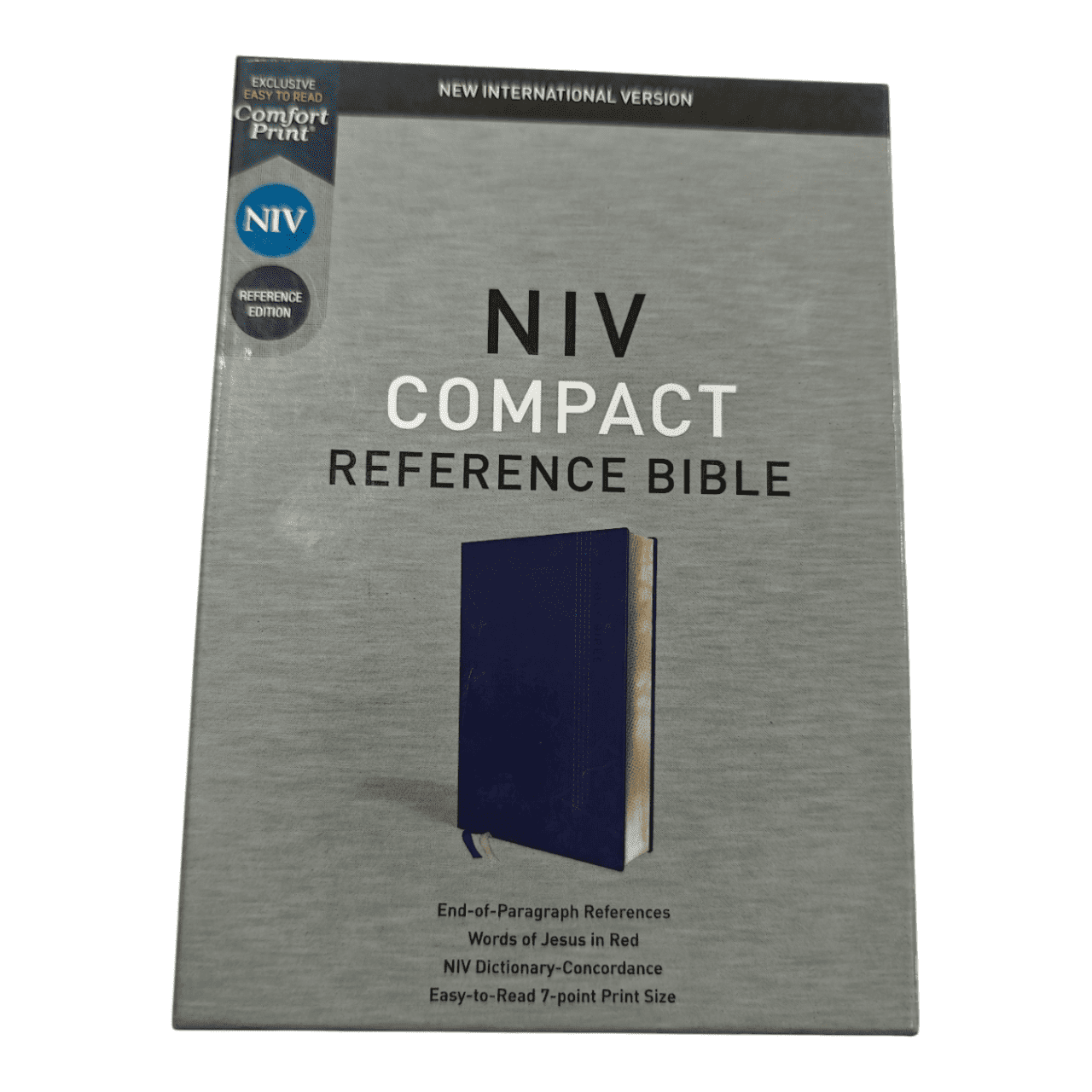 NIV Compact Reference Bible, Leathersoft Blue, Red Letter, Comfort Print - Portable New International Version Holy Bible with End-of-Paragraph References and Maps (ISBN: 9780310456896)