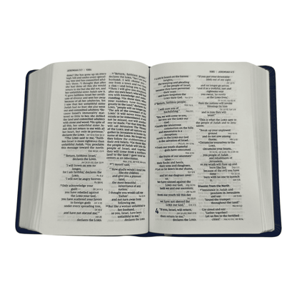 NIV Compact Reference Bible, Leathersoft Blue, Red Letter, Comfort Print - Portable New International Version Holy Bible with End-of-Paragraph References and Maps (ISBN: 9780310456896)