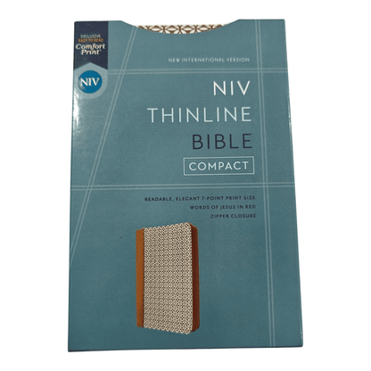 NIV Thinline Bible, Compact, Leathersoft Brown, Red Letter, Comfort Print - Portable NIV Bible for Everyday Devotion (ISBN: 9780310463375)