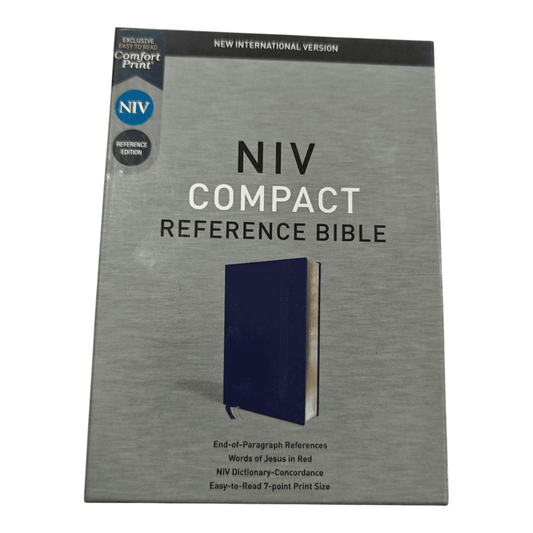 NIV Compact Reference Bible: New International Version with Cross-References and Concordance, Softcover, Black