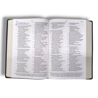 NKJV Large Print Verse-by-Verse Reference Bible: Maclaren Series in Black Leathersoft | Comfort Print