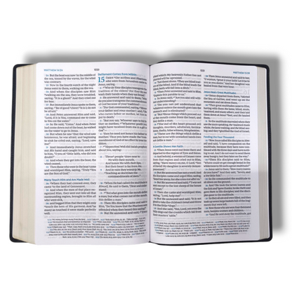 NKJV Large Print Verse-by-Verse Reference Bible: Maclaren Series in Black Leathersoft | Comfort Print