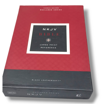 NKJV Large Print Verse-by-Verse Reference Bible: Maclaren Series in Black Leathersoft | Comfort Print